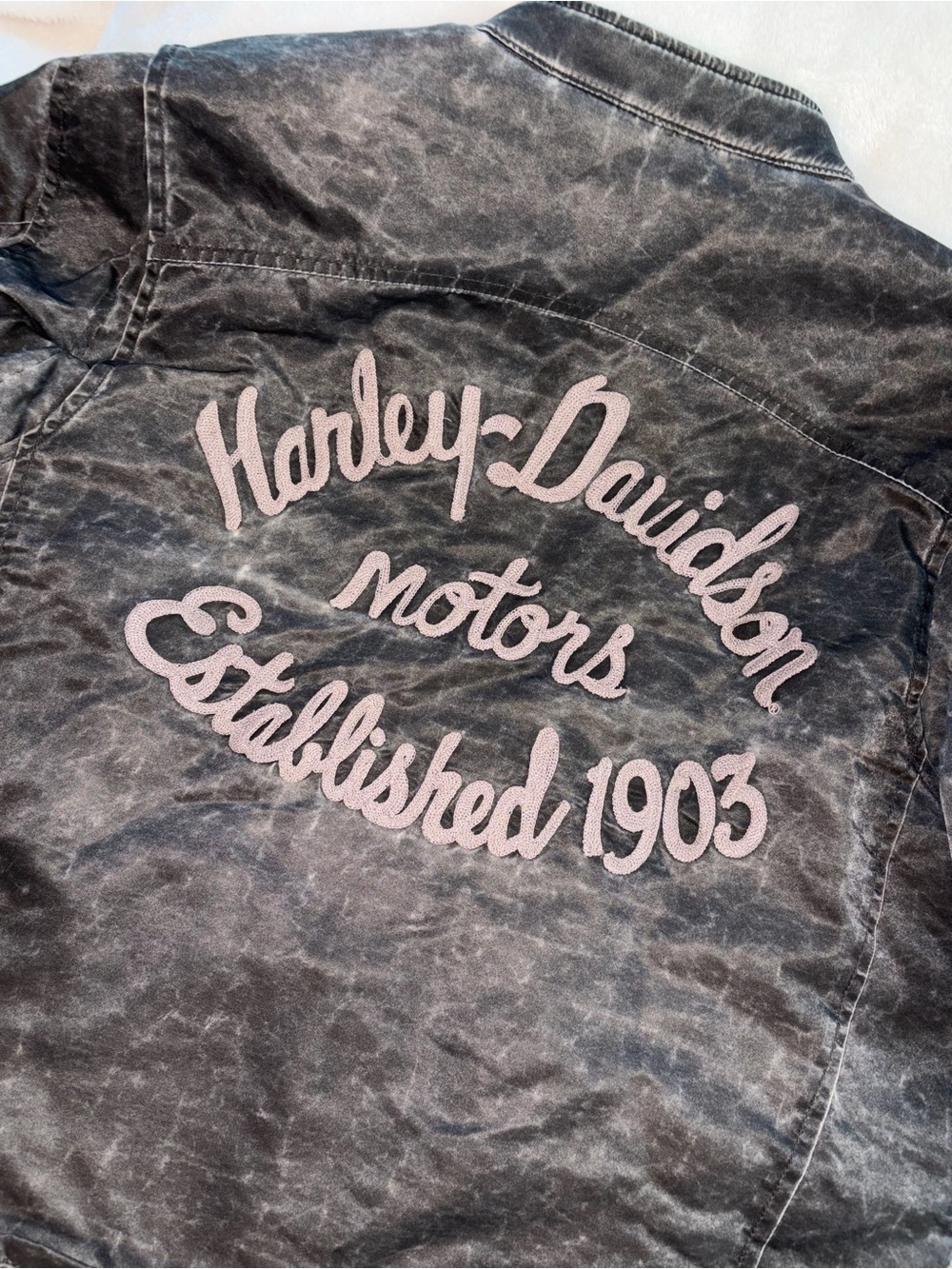 Harley-Davidson Charcoal grey Bomber Style Riding Jacket sz L - Picture 4 of 9